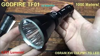 GODFIRE TF01 Flashlight Thrower Kit Review! (OSRAM LED, 1,371 Lumens, 21700, 1,000 Meter Throw!)