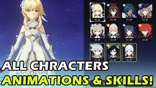 [Genshin Impact] All 11 Characters Idle Animations, Skills, & Gameplay! (PC)