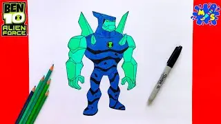 Ben 10 Diamond Head Drawing || How to Draw Diamond Head from Ben 10 Alien Force