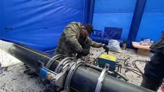 Стыковая сварка газовых труб диаметром 315 мм