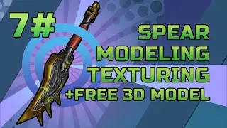 Blender 3d modeling - 7, modeling and texturing spear + free 3d model