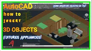 How to insert 3D object in Autocad, Furniture Blocks for Beginners.