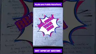 BBA Final Year- Media & Public Relations || Most Important Questions With Solutions 💯👍❣️#shorts