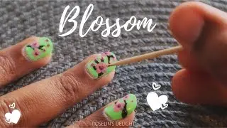 Blossom Nail art using only TOOTHPICK|Floral Easy Nail art tutorial|DIY Manicure|Flowers Nail art