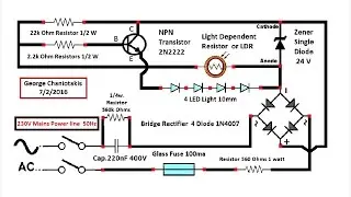 AUTO LED Night Light DIY 🌙 220V AC Automatic Night Light Circuit!
