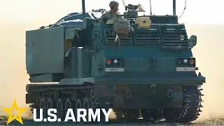 U.S. Army M270 MLRS rocket systems during military exercises in Oklahoma.