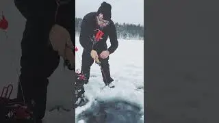 Vinter i Sverige - isfiske efter gädda