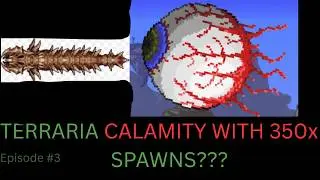 Beating  TWO bosses in terraria calamity with 350x spawns!