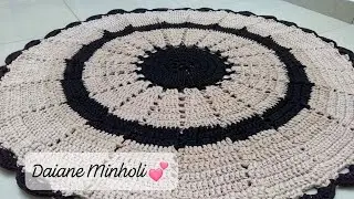 Tapete Redondo Fio de Malha de Crochê 🧶 Luxo no ambiente