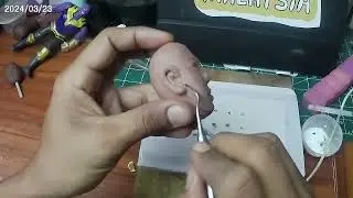 How sculpting head with clay