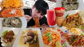 [태국여행3] 갈비국수 팟타이 끈적국수 덮밥 땡모반 먹방 담넌사두억 티츄카 투어  UDT IN THAILAND BANGKOK MUKBANG VLOG