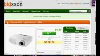 Winning Optoma projector on Bidsson penny auction!
