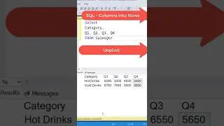SQL Tips | Most Useful Function - UNPIVOT - Columns to Rows  #sqltips