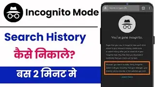 Incognito Mode History Check | How To See Incognito History | Incognito Tab Ki History Kaise Dekhe