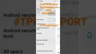 How To Backup And Restore In MIUI                       #TPPSUPPORT #Trending