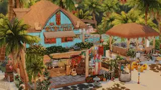 Beach Bubble Tea 🥤 & Thrift Store 🌴👒 | The Sims 4 - Stop Motion Speed Build (No CC)