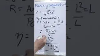 Dimension of Manning coefficient/What is Manning's roughness coefficient @hydrologyvideos