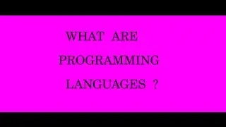 What are programming languages ?