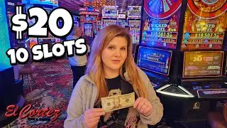 I Put $20 into 10 Slot Machines at El Cortez in Las Vegas.. This is What Happened!