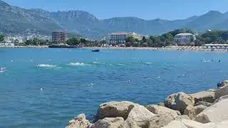Тренировка плавцов в море,г Бар, Монтенегро /Swimmers training in the sea, Bar, Montenegro