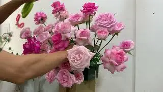 hướng dẫn chi tiết cắm giỏ hoa chuc mung 20-10 | How to arrange a congratulatory flower basket