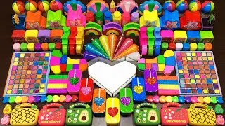 INTERESTING WITH CLAY PIPING BAG & RAINBOW ! Mixing Random Things Into Glossy Slime 