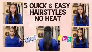 HOW TO STYLE HAIR IN LESS THAN 5 MINUTES | 5 STYLES | NO HEAT | BRAID | TWIST | EASY AND QUICK