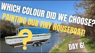 Painting the HULL of our TINY HOUSEBOAT - WILDERENESS BEAVER transformation! - Day 6