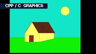 C++ program to draw scenery and house| c++ graphics.h | c++/c program| #cpp #coding