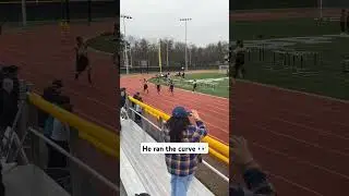 Dude ran the curve in 100m 🤣 #viral