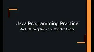 Java Practice Examples - Module 6-3 Exceptions and Variable Scope