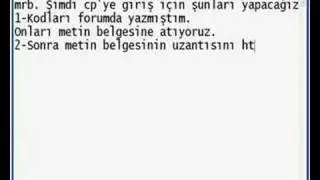 Html ile CP'ye Giris