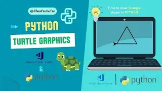 How to draw Triangle shape in Python- Turtle Graphics tutorials in Hindi
