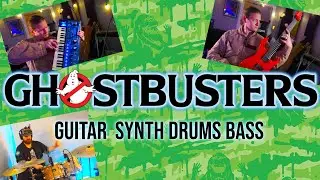 Ghostbusters Main Theme - Cover by Quinn Parsley and Levin Lewis Sr. - Guitar Bass Synth Drums