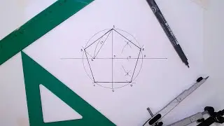 How to draw a regular pentagon inscribed in a given circle 📏✋📐