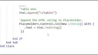 Lesson 1 ASP NET HTML Table VB