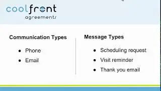Communication Settings in Coolfront Agreements