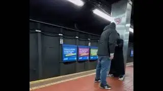Horrifying moment man is pushed to death in front of moving train in brawl on subway platform