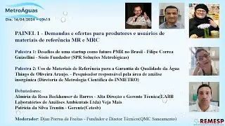 PAINEL 1 - Demandas e ofertas para produtores e usuários de materiais de referência MR e MRC