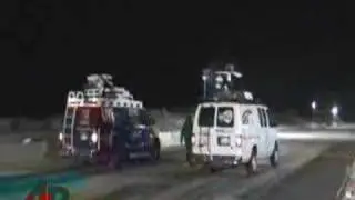 Raw Video: TV Live Trucks Caught Racing