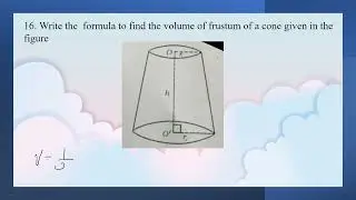 Write the  formula to find the volume of frustum of a cone 