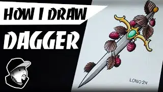 HOW I DRAW DAGGER | Neo Traditional TATTOO Design