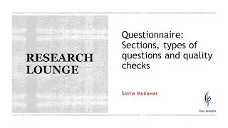 Questionnaire: Sections, question types and quality characteristics