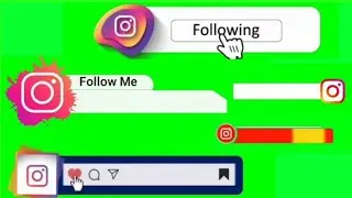 [✓No🥰copyright] instagram follow green screen animation|follow me Instagram green screen