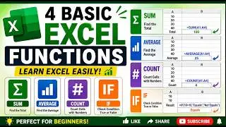 Excel Basics SUM ,AVERAGE ,COUNT & IF functions