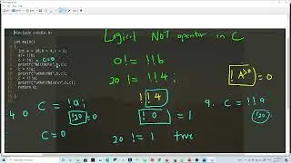 Logical operator in C | NOT operator explained with example