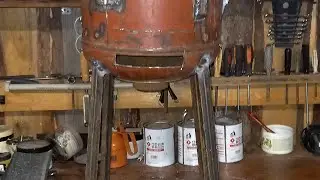 Печь под казан, из газового баллона!