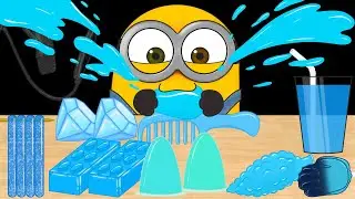[ASMR] 미니언즈 밥 파란색 음식 애니 먹방 (Minions Bob Blue food Animation Mukbang)