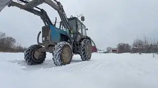 Первый снег!!! Чистка снега на базе. Часть 1.