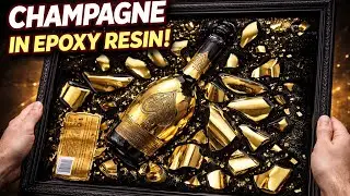 Epoxy resin ART with ARMAND DE BRIGNAC Champagne broken bottle